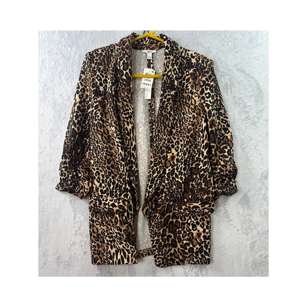 Bar III Women’s Animal Print Boyfriend Blazer Jacket - Size Large - NWT - Picture 9 of 11